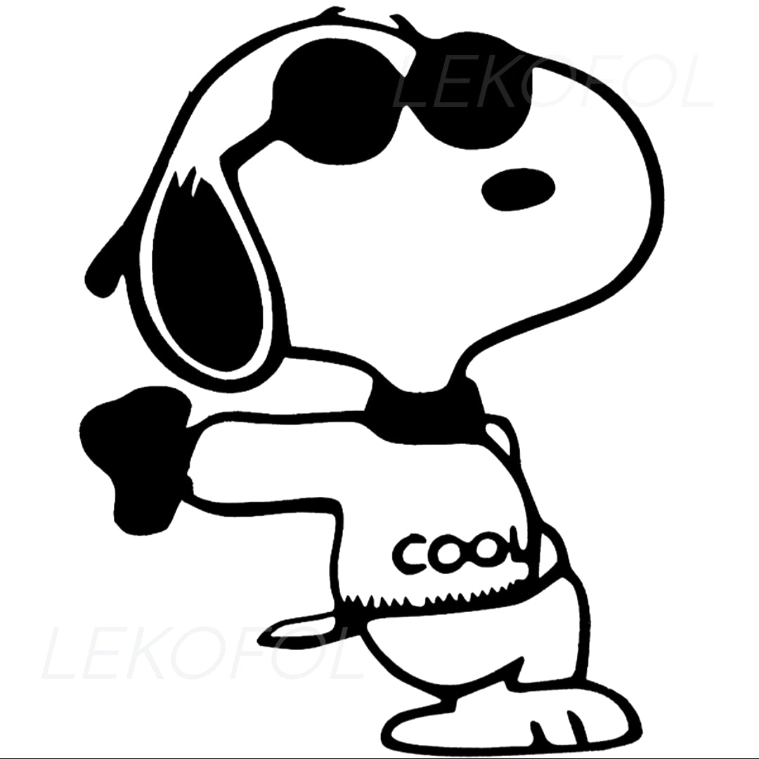 Snoopy angelehnt lässig cool Aufkleber – Lekofol