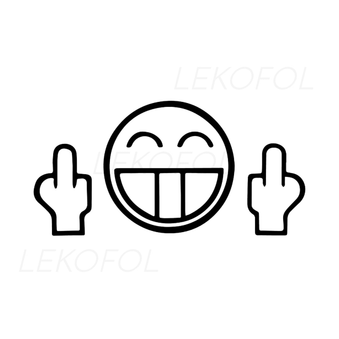 Mittelfinger Smiley Aufkleber – Lekofol