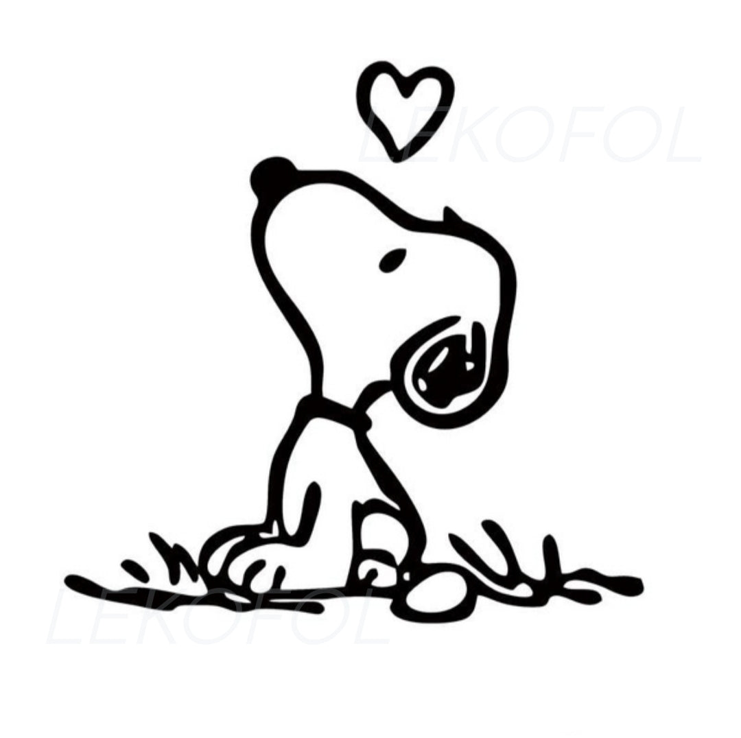 Snoopy Herz Aufkleber – Lekofol