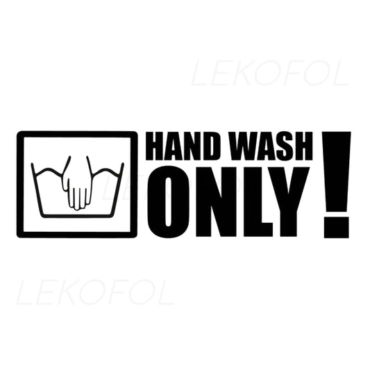 "Hand Wash only" Aufkleber
